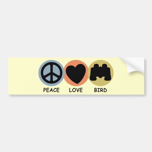 Pegatina Para Coche Pájaro del amor de la paz (Frente)