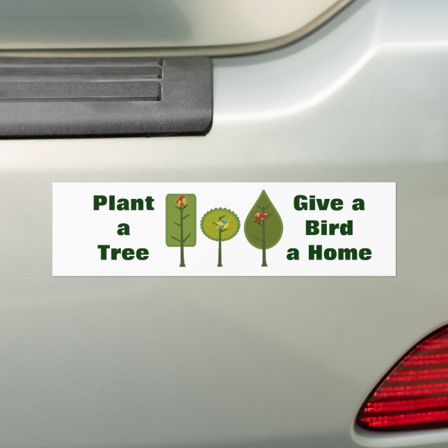 Pegatina Para Coche Pájaros Plantan un Árbol (en coche)