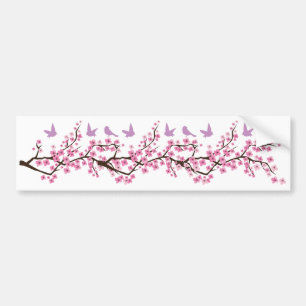 Pegatina Para Coche Pájaros y flores de cerezo