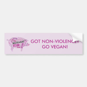 Pegatina Para Coche "Palabra-Nube del vegano del abolicionista" -