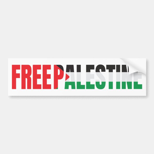 Pegatina Para Coche Palestina Libre, Gaza Libre, Bandera Palestina (Frente)