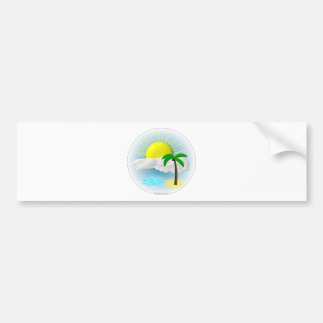Pegatina Para Coche Palmera, Sun y playa (Frente)