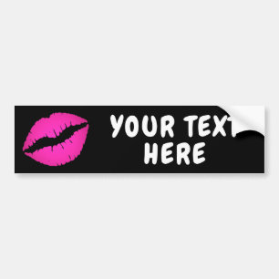 Pegatina Para Coche Palo de labios rosa cálido negro