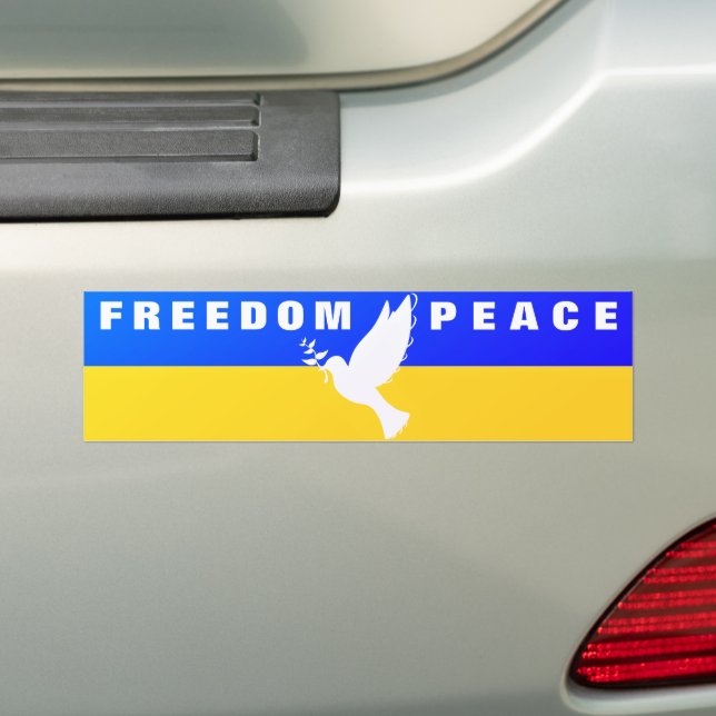 Pegatina Para Coche Paloma de paz - Bandera de Ucrania - Paz - Liberta (en coche)