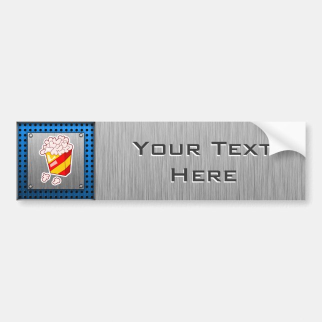 Pegatina Para Coche Palomitas; Metal-mirada cepillada (Frente)