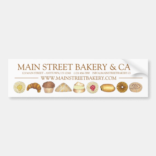 Pegatina Para Coche Panadería horneada bienes cruzados Donut Muffin Pa (Frente)