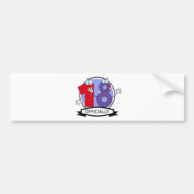 Pegatina Para Coche Pancarta oficial de cumpleaños 18 (Frente)