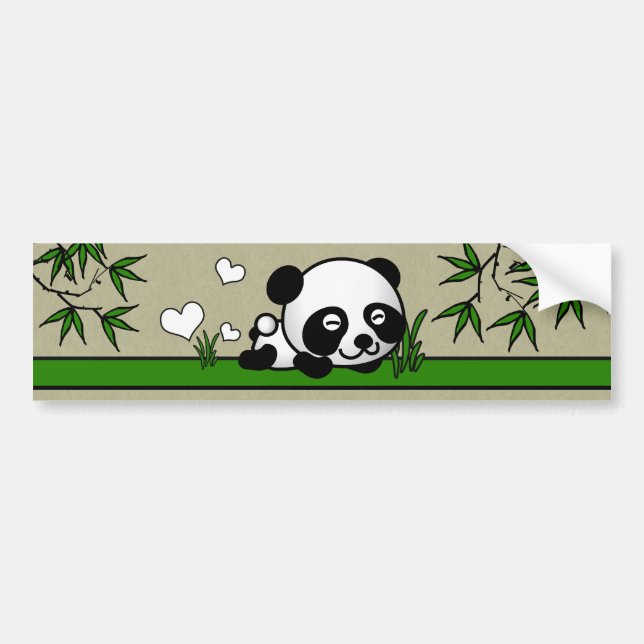 Pegatina Para Coche Panda confiada (Frente)