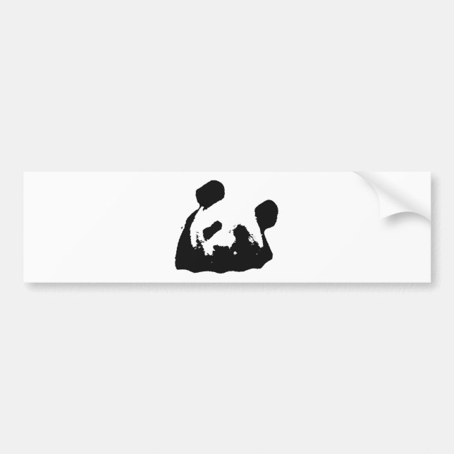 Pegatina Para Coche Panda Pop Art Blanco y Negro (Frente)