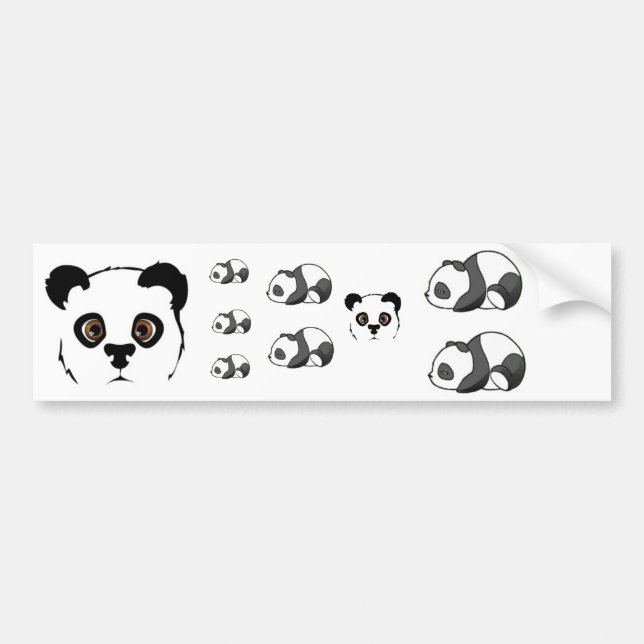 Pegatina Para Coche Pandas (Frente)