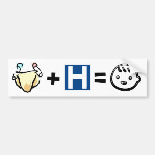 Pegatina Para Coche Paño + Hospital = bebé feliz