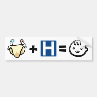 Pegatina Para Coche Paño + Hospital = bebé feliz