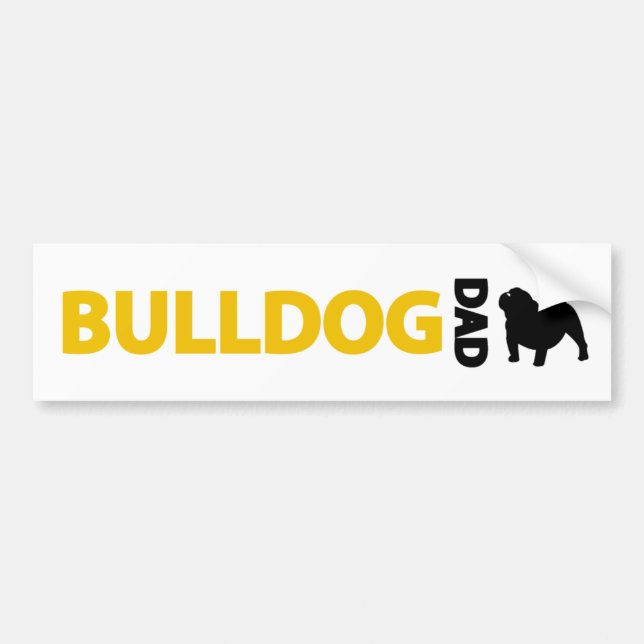 Pegatina Para Coche Papá del bulldog (Frente)