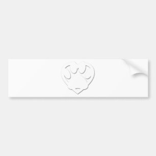 Pegatina Para Coche Papel Cortando Papas De Perro Y Forma De Corazón