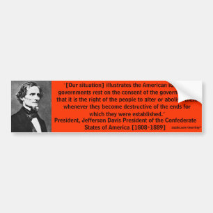 Pegatina Para Coche Parachoque 7 de presidente Jefferson Davis