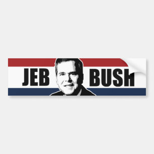 Pegatina Para Coche Parachoque blanco de Jeb Bush y azul rojo - .png