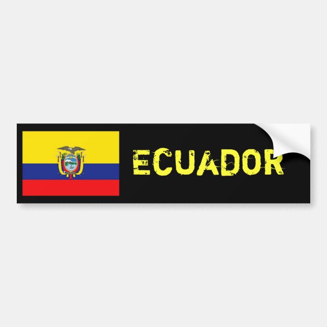 Pegatina Para Coche Parachoque de la bandera de Ecuador (Frente)