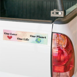 Pegatina Para Coche Parachoque de One Love One Life One Planet
