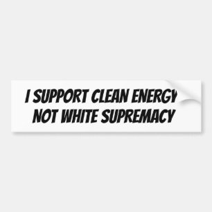 Pegatina Para Coche Parachoque de Supremacía Blanca de Energía Limpia