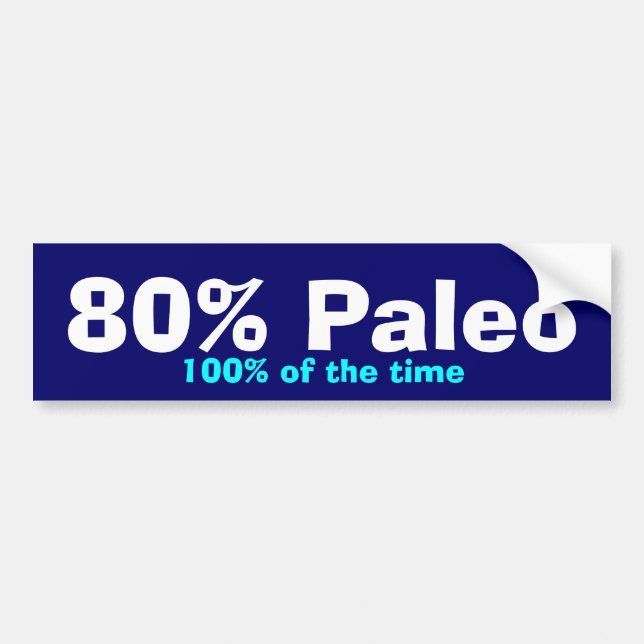 Pegatina Para Coche Parachoque del 80% Paleo (Frente)