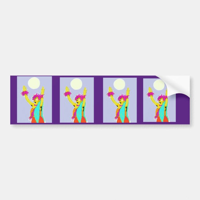 Pegatina Para Coche Parachoque hawaiano de Hula (Frente)