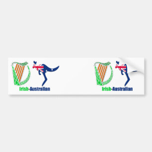 Pegatina Para Coche Parachoque-Pegatina de la bandera irlandesa Harp-A