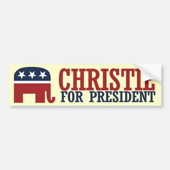 PEGATINA PARA COCHE PARACHOQUE REPUBLICANO DE CHRISTIE 2016 - .PNG (Frente)