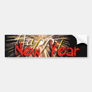 Pegatina Para Coche Parachoques de Red Fireworks Feliz Año Nuevo 2019