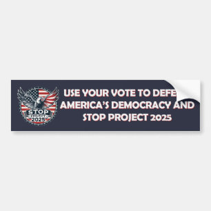 Pegatina Para Coche Parar el proyecto 2025 Vote Blue Bumper Sticker