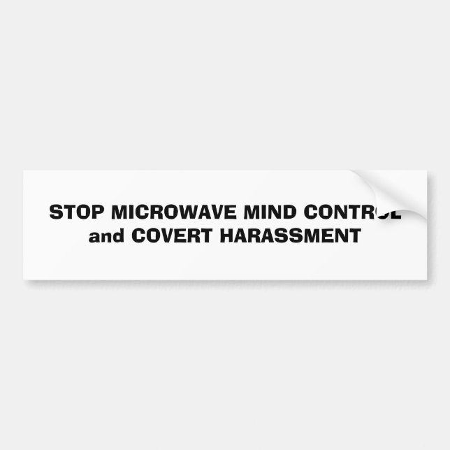 Pegatina Para Coche PARE el ACOSO del ABRIGO de CONTROLand de la MENTE (Frente)