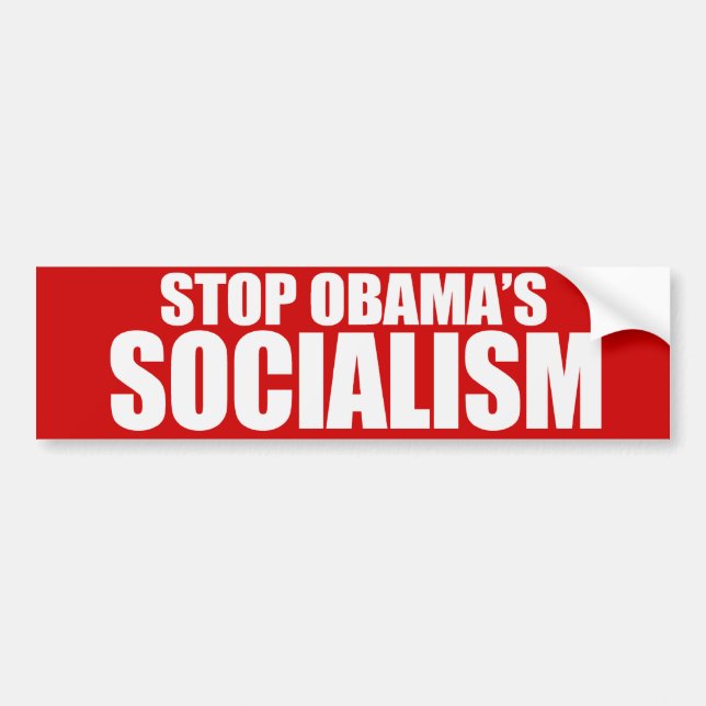 Pegatina Para Coche PARE el SOCIALISMO Bumpersticker de OBAMA (Frente)