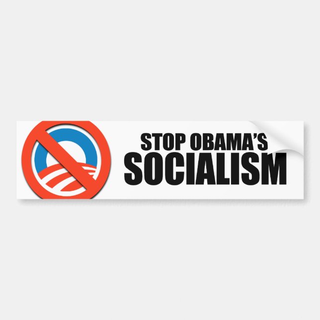 PEGATINA PARA COCHE PARE EL SOCIALISMO DE OBAMA (Frente)