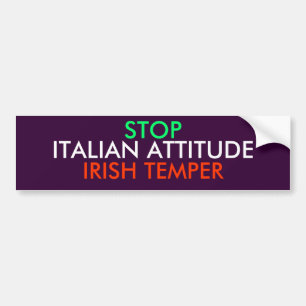 PEGATINA PARA COCHE PARE, GENIO DEL IRLANDÉS, ACTITUD ITALIANA