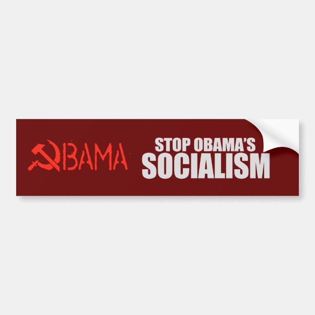 Pegatina Para Coche PARE la camiseta del SOCIALISMO de OBAMA (Frente)