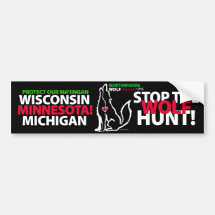 PEGATINA PARA COCHE PARE LA CAZA MINNESOTA - MA'IINGAN DEL LOBO