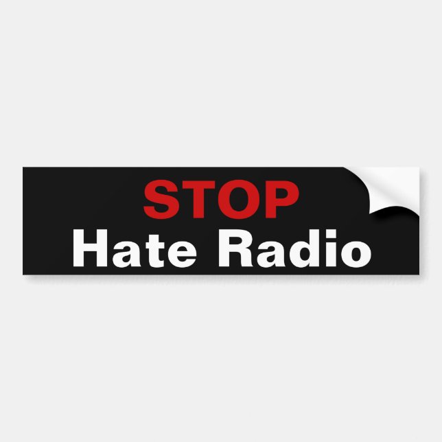 Pegatina Para Coche PARE la radio del odio (Frente)