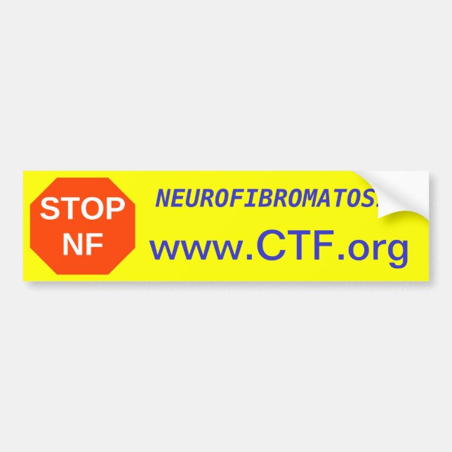 Pegatina Para Coche PARE N-F, www.CTF.org, NEUROFIBROMATOSIS (Frente)