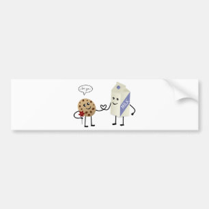 Pegatina Para Coche Pareja Cute - Leche y cookie