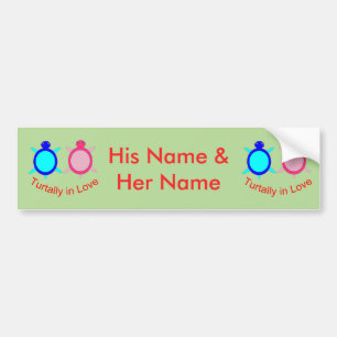 Pegatina Para Coche Pareja de tortuga suave personalizada