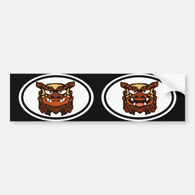 Pegatina Para Coche Pares rojos de Shisa (Frente)