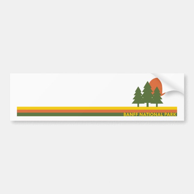 Pegatina Para Coche Parque nacional Banff Pine Trees Sun (Frente)