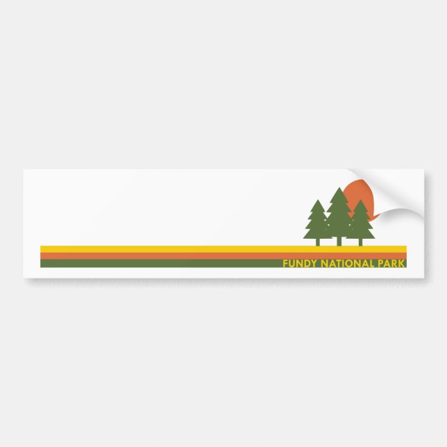 Pegatina Para Coche Parque nacional de Fundy Pine Trees Sun (Frente)