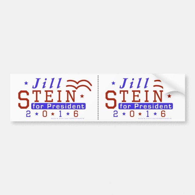 Pegatina Para Coche Partido Verde 2016 del presidente elección de Jill (Frente)