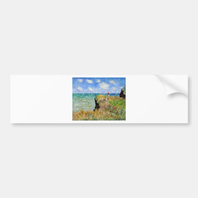 Pegatina Para Coche Paseo de Claude Monet Clifftop (Frente)