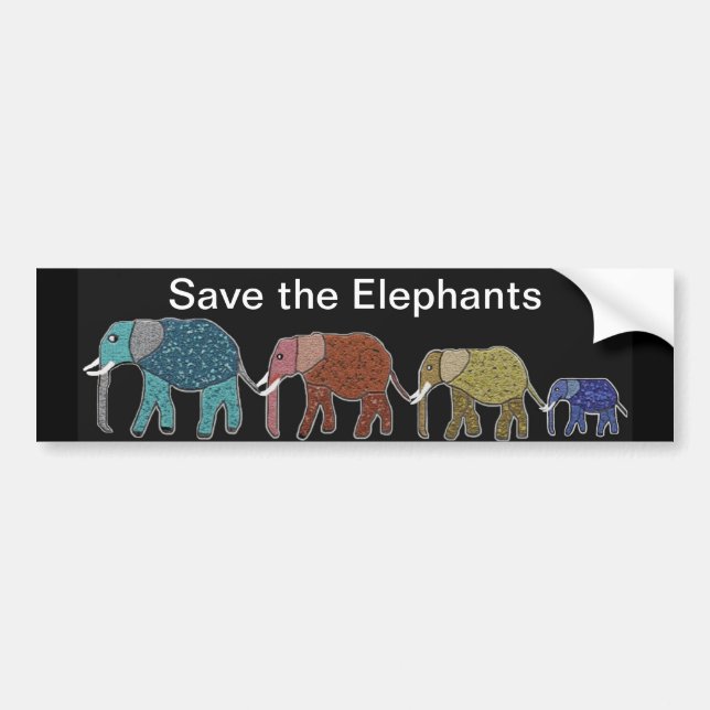 Pegatina Para Coche Paseo de neón del elefante africano (Frente)