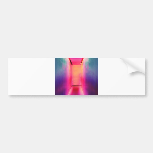 Pegatina Para Coche pasillo neón arco iris (Frente)