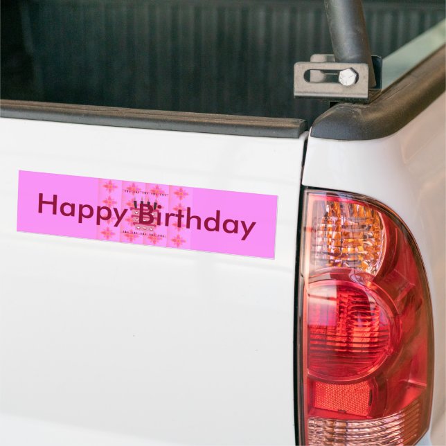 Pegatina Para Coche Pastel de cumpleaños con flores para el arte de su (En Camión)