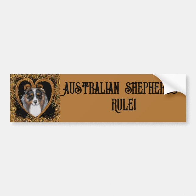 Pegatina Para Coche Pastor Australiano   (Frente)