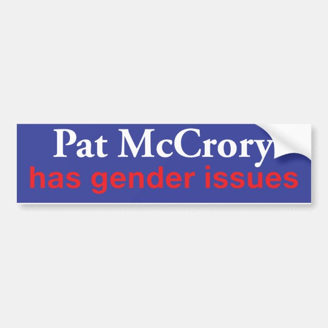 Pegatina Para Coche Pat McCrory tiene problemas de género (Frente)