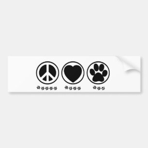 Pegatina Para Coche Pata del amor de la paz